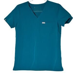 FIGS Catarina One Pocket Scrub Top Pacific Blue Size XS